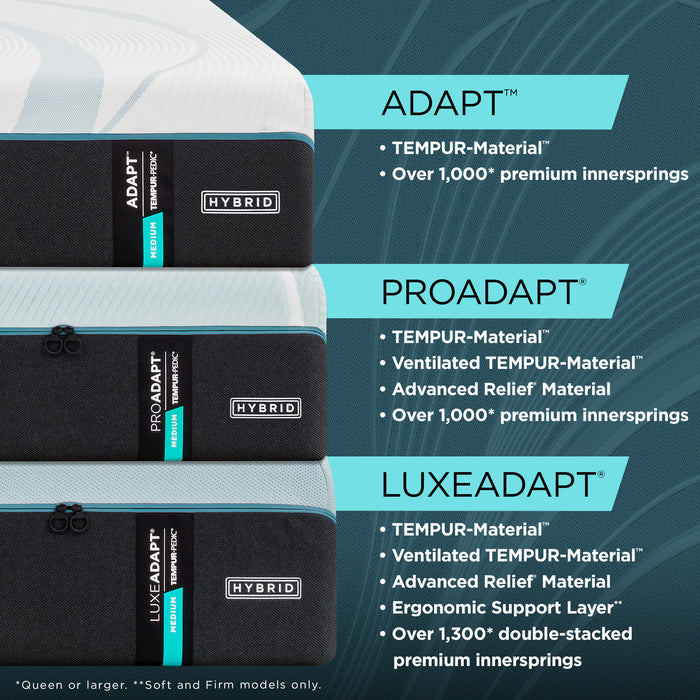 TEMPUR-LuxeAdapt® 13" Medium Hybrid Mattress