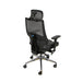 Scepter Gaming Chair in black faux leather with black casters.