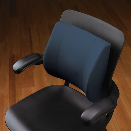 Contour Lumbar Back Cushion shown on a black office chair | Relax The Back