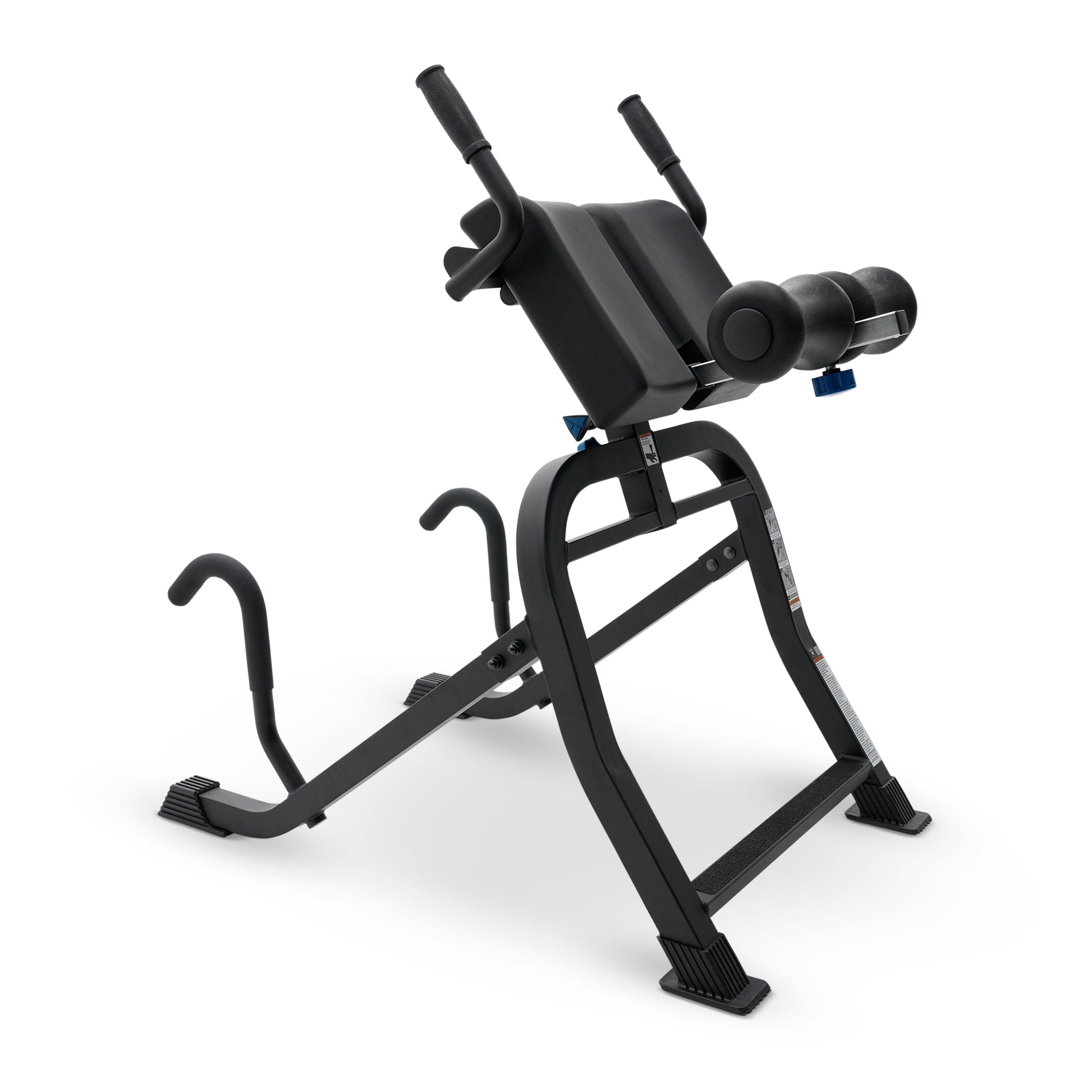 A black DEX II Commercial Inversion & Core Training System with a padded backrest, dual handles, and a leg rest, shown on a clean white background.