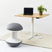 The Ballo Active Stool in front of a bamboo and white base standing desk.