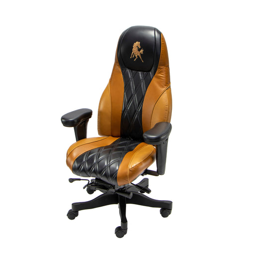 High Back Ultimate Executive Custom Office Chair In Two Tone Premium Leather