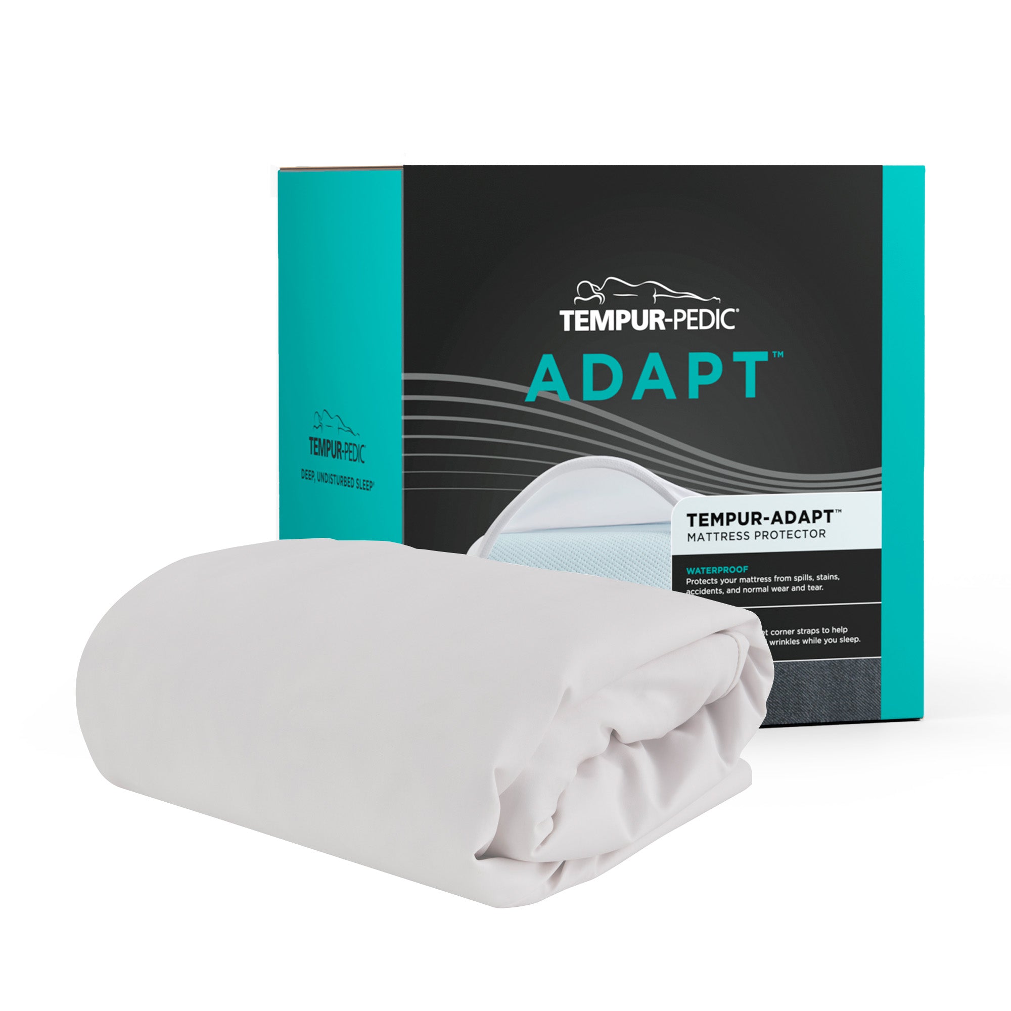 Tempur-Pedic Adapt mattress protector with packaging on a white background