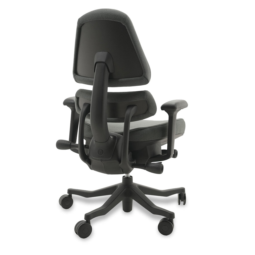 Black ergonomic chair on a white background