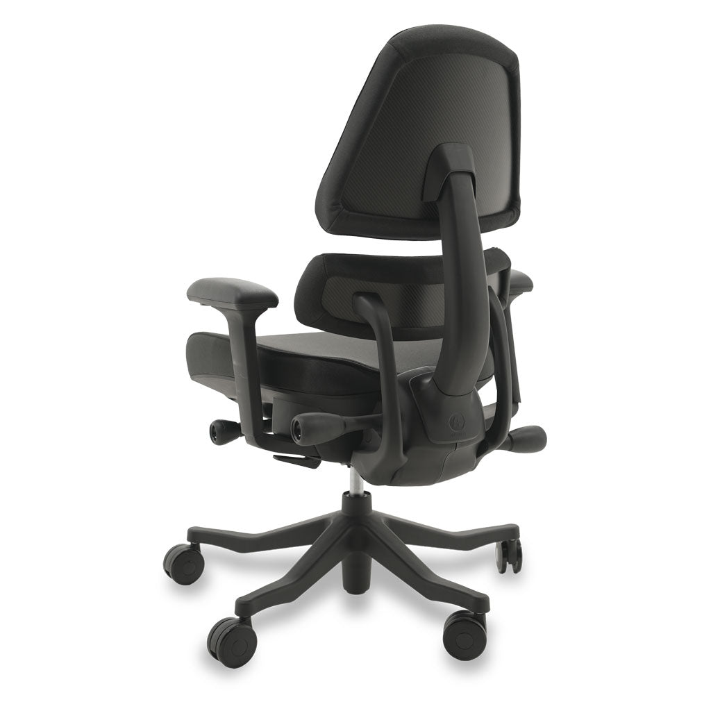 Black ergonomic chair on a white background