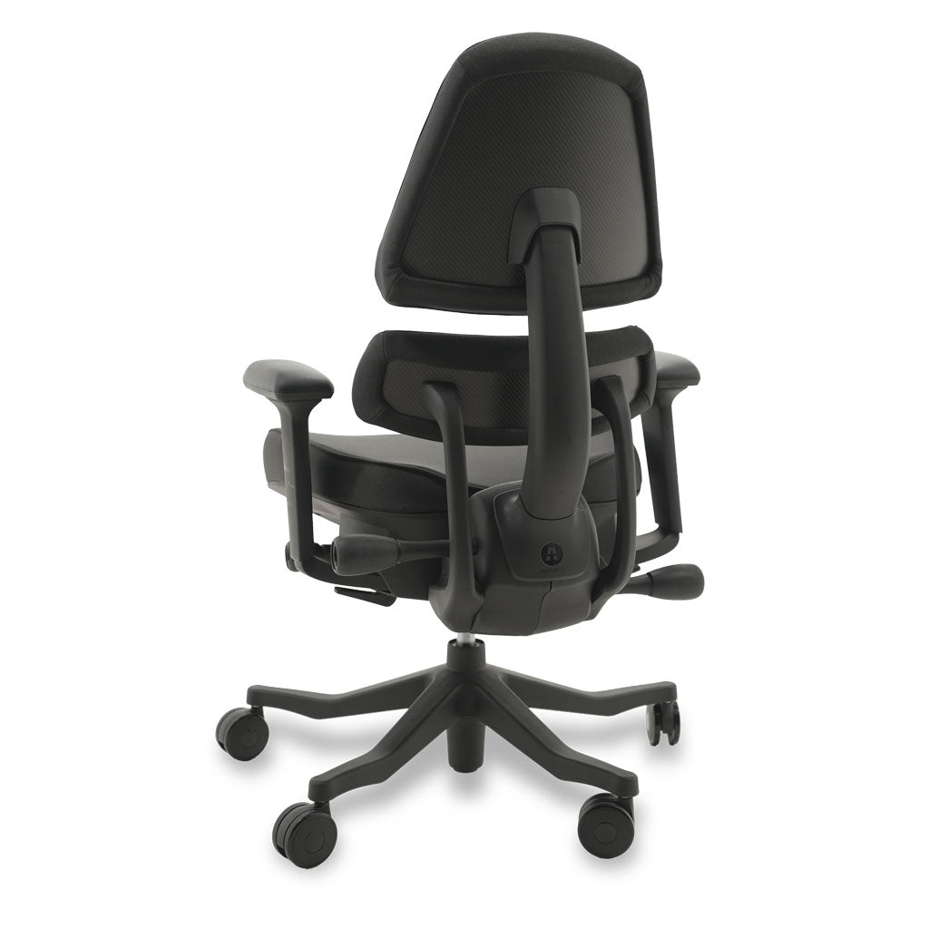 Black ergonomic chair on a white background