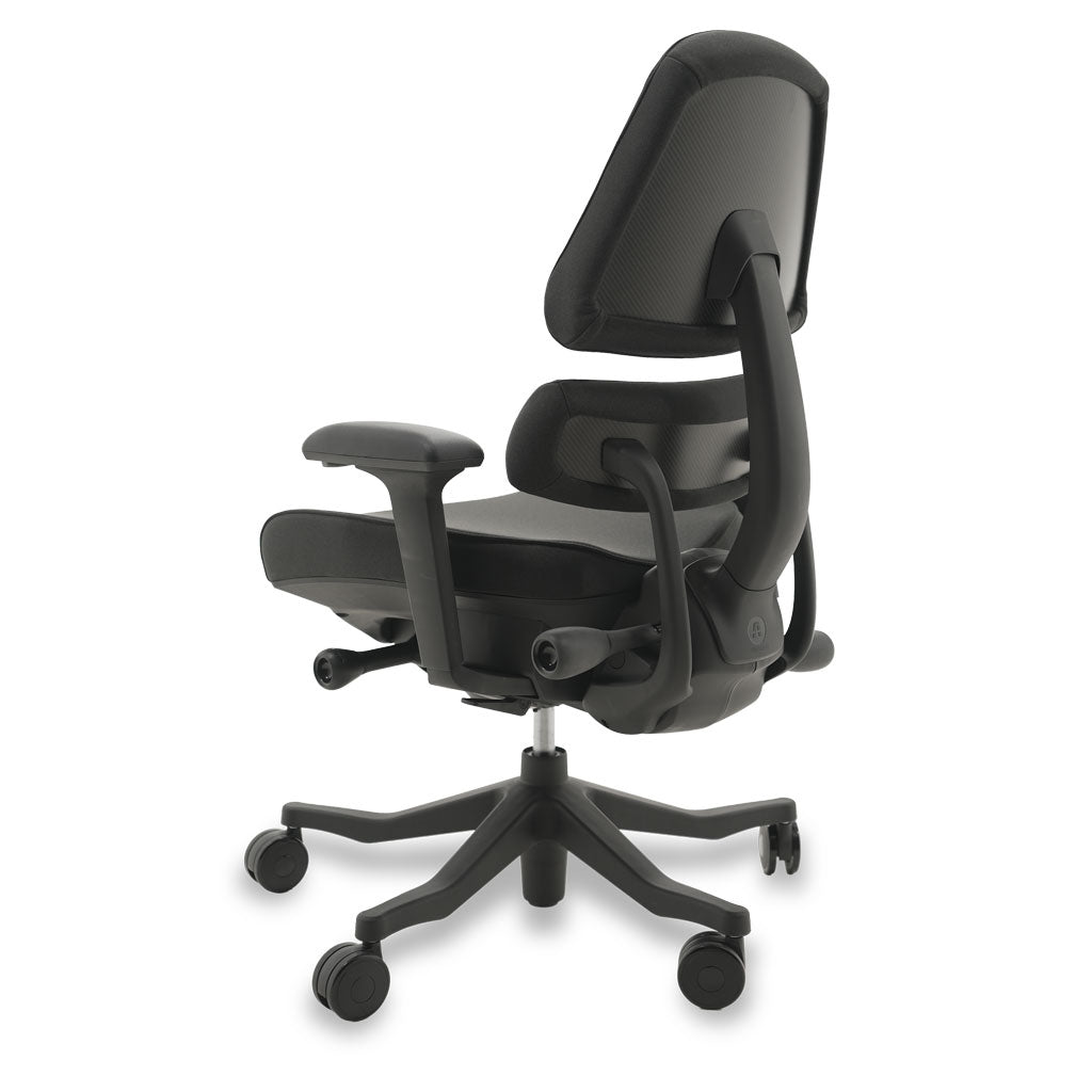 Black ergonomic chair on a white background