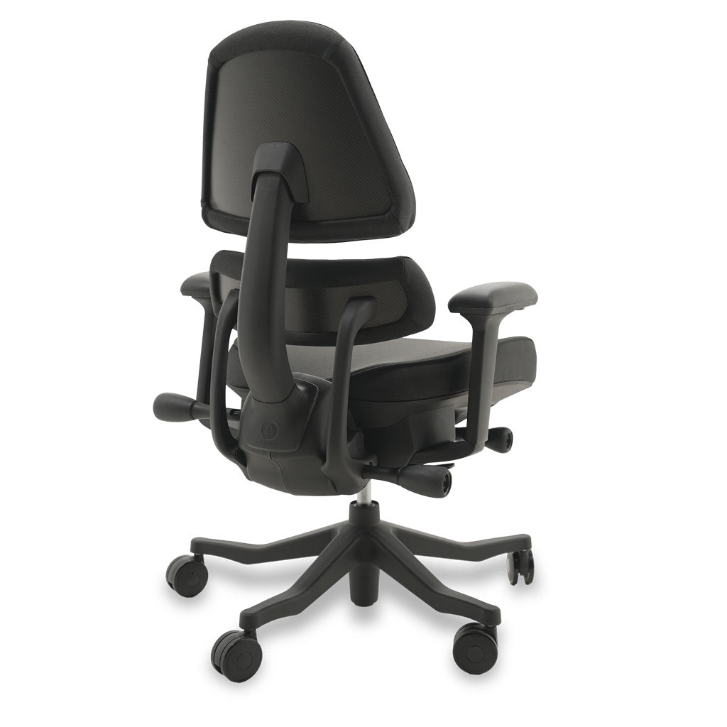 Black ergonomic chair on a white background