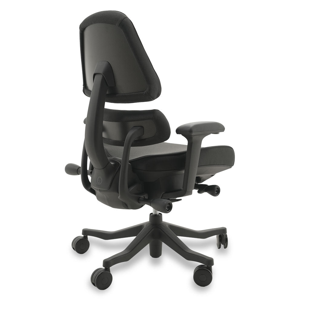 Black ergonomic chair on a white background
