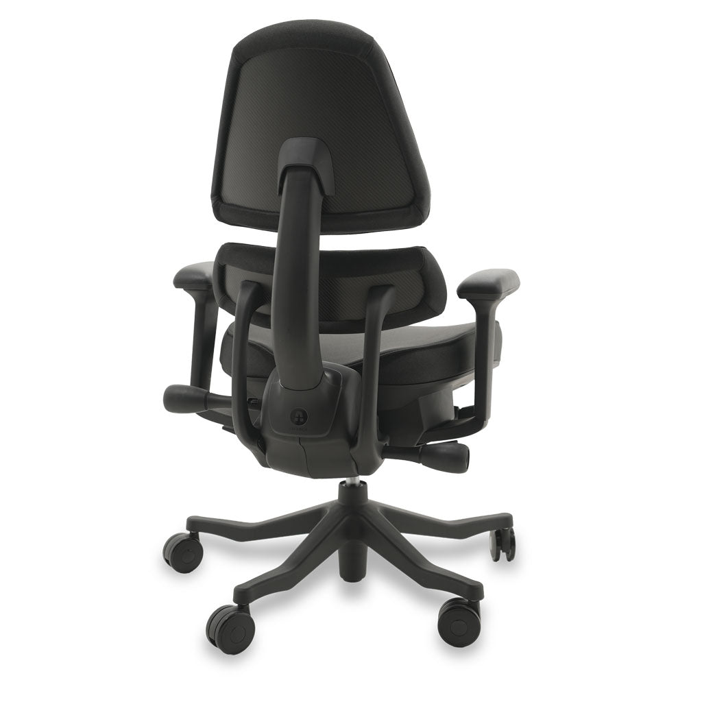 Black ergonomic chair on a white background