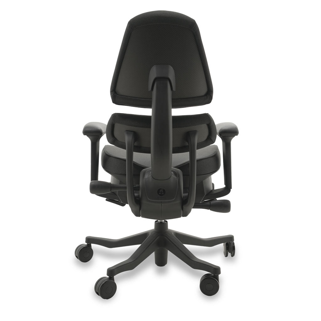 Black ergonomic chair on a white background