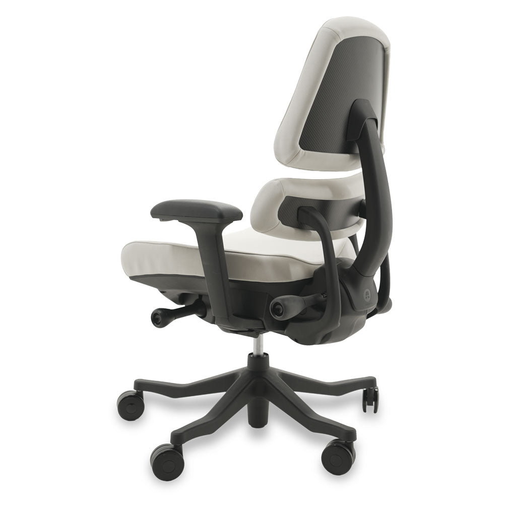 Black and white ergonomic chair on a white background