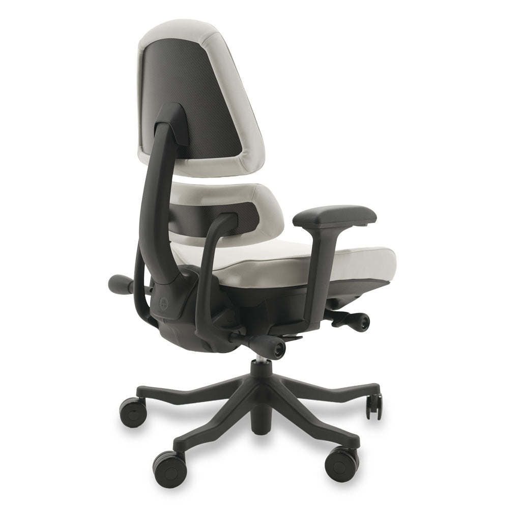 Black and white ergonomic chair on a white background