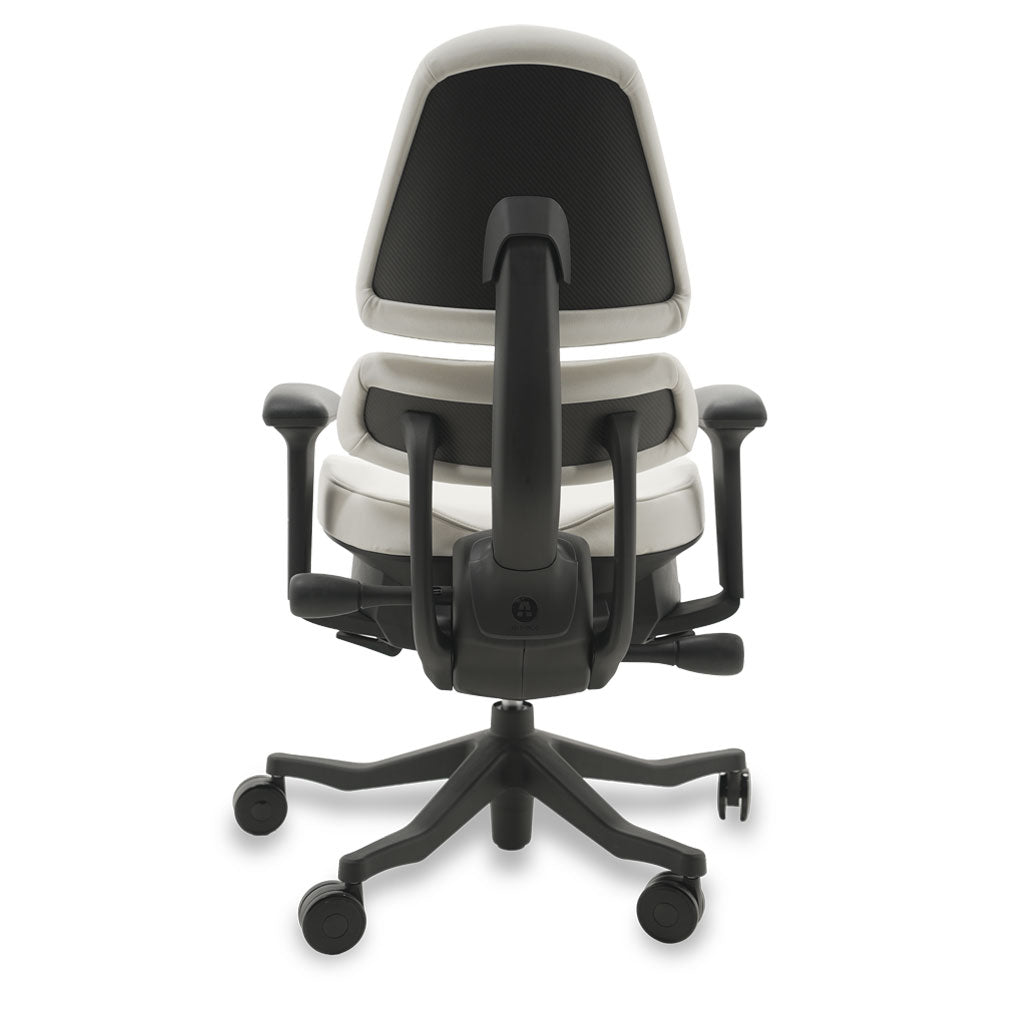 Black and white ergonomic chair on a white background