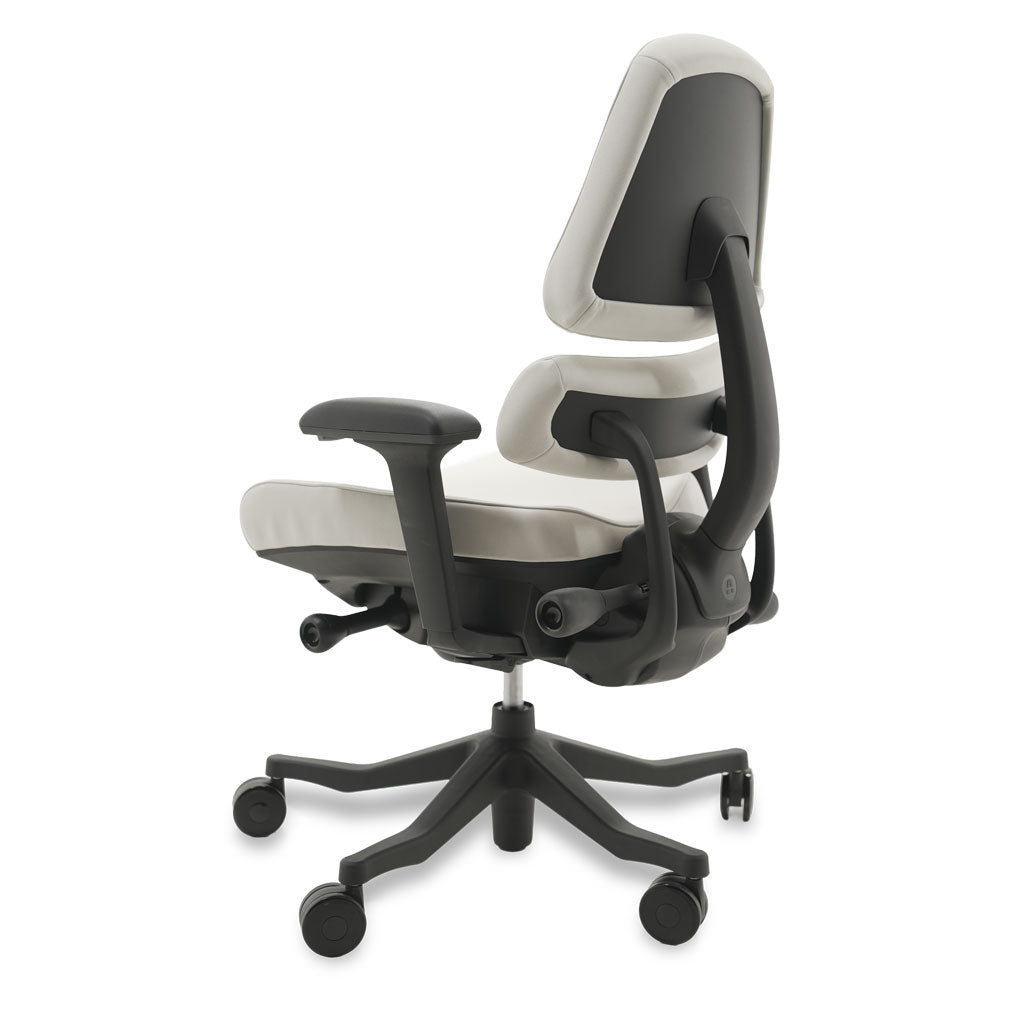 Black and white ergonomic chair on a white background