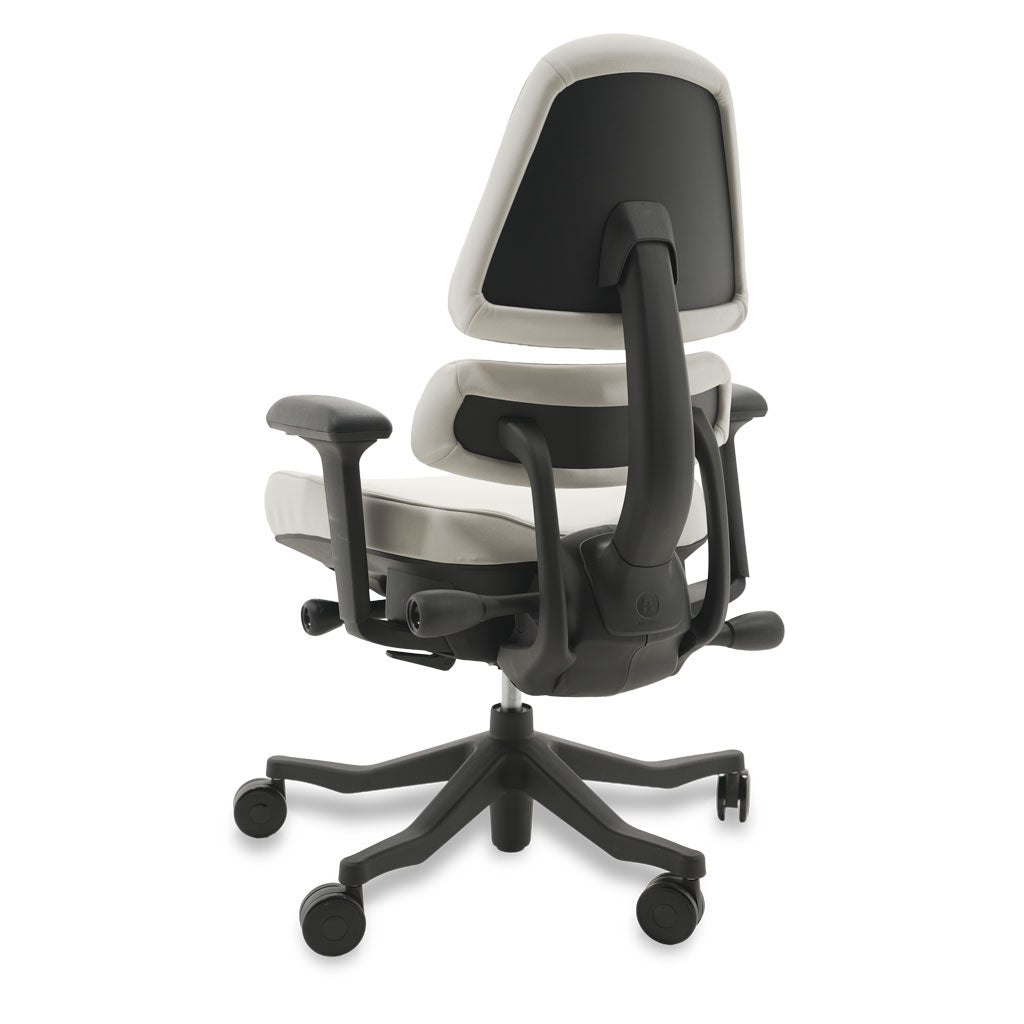 Black and white ergonomic chair on a white background