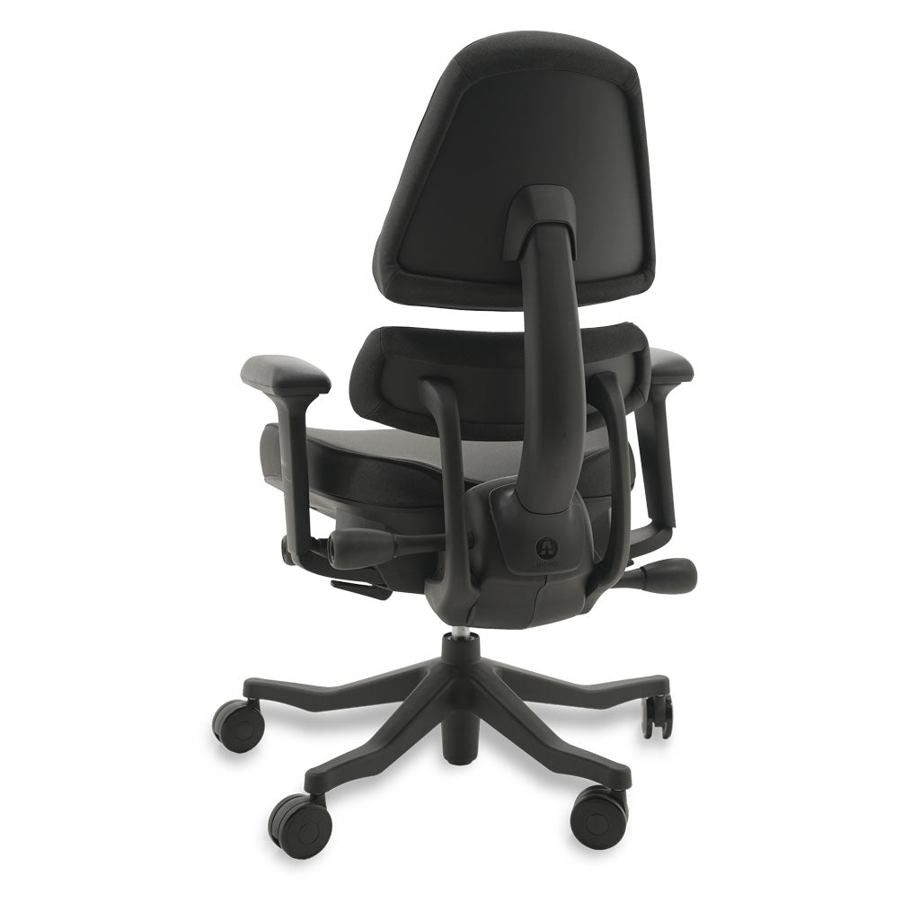 Black ergonomic chair on a white background