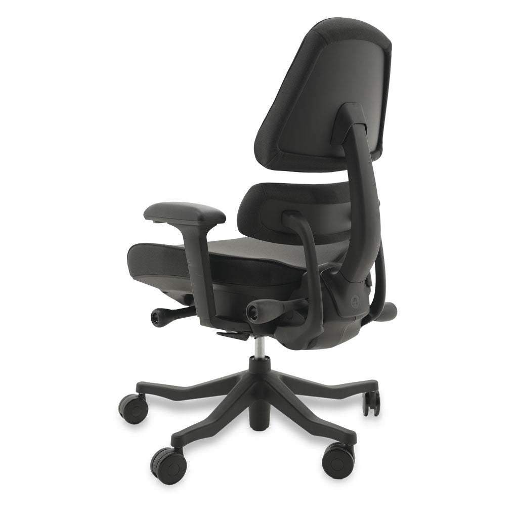 Black ergonomic chair on a white background