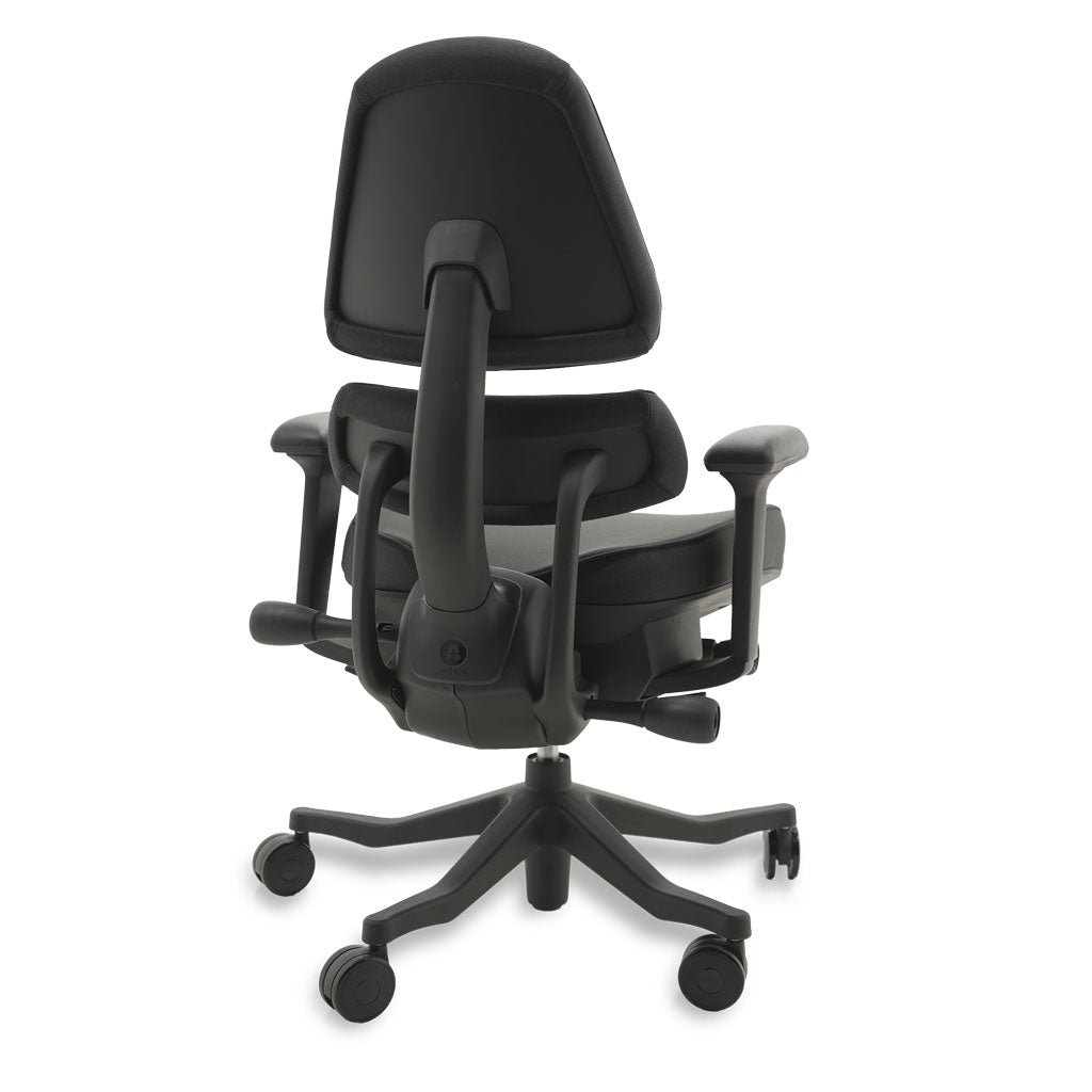 Black ergonomic chair on a white background