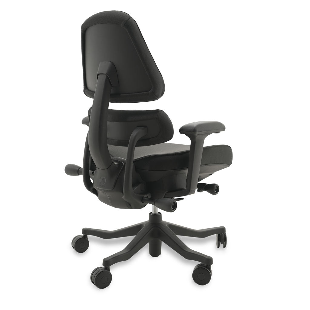 Black ergonomic chair on a white background