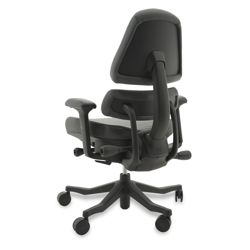 Black ergonomic chair on a white background