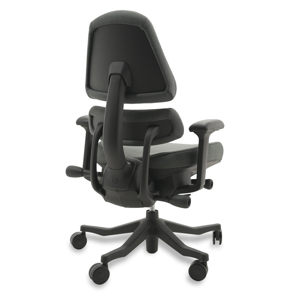 Black ergonomic chair on a white background