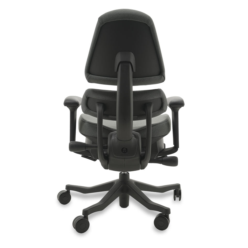 Black ergonomic chair on a white background