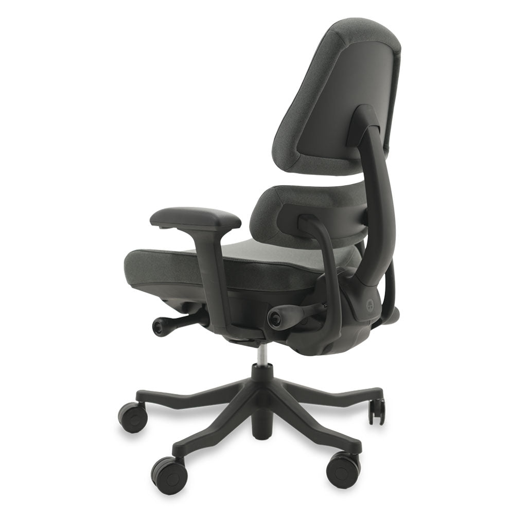 Black ergonomic chair on a white background