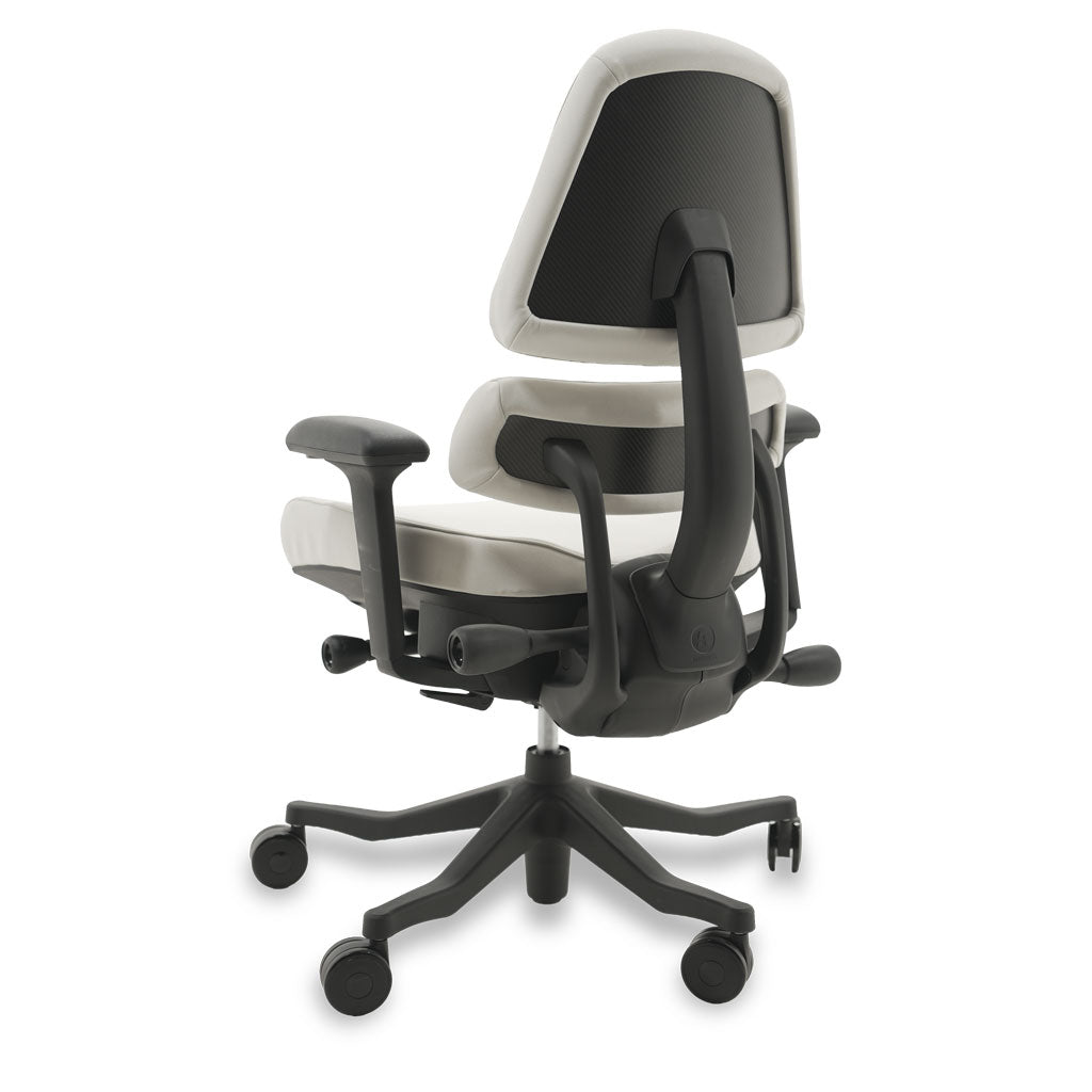 Black and white ergonomic chair on a white background