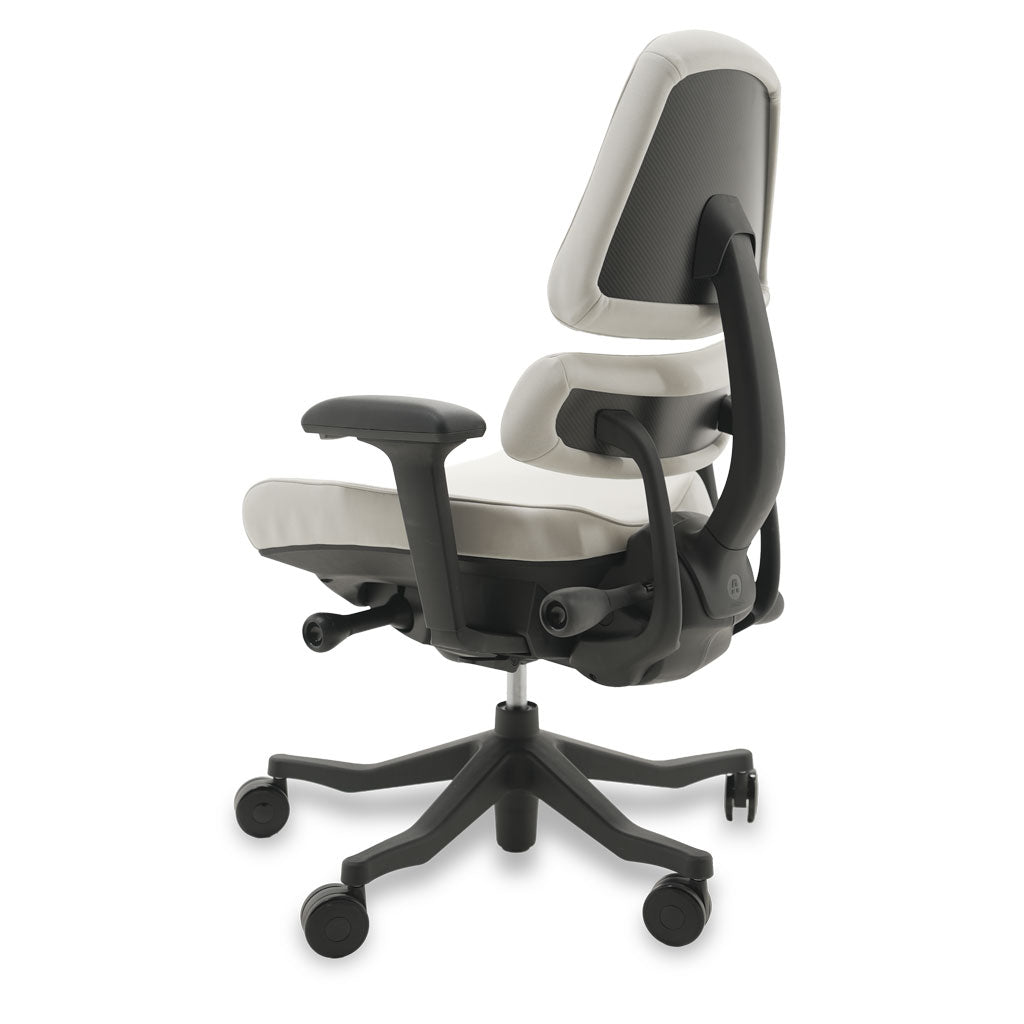 Black and white ergonomic chair on a white background