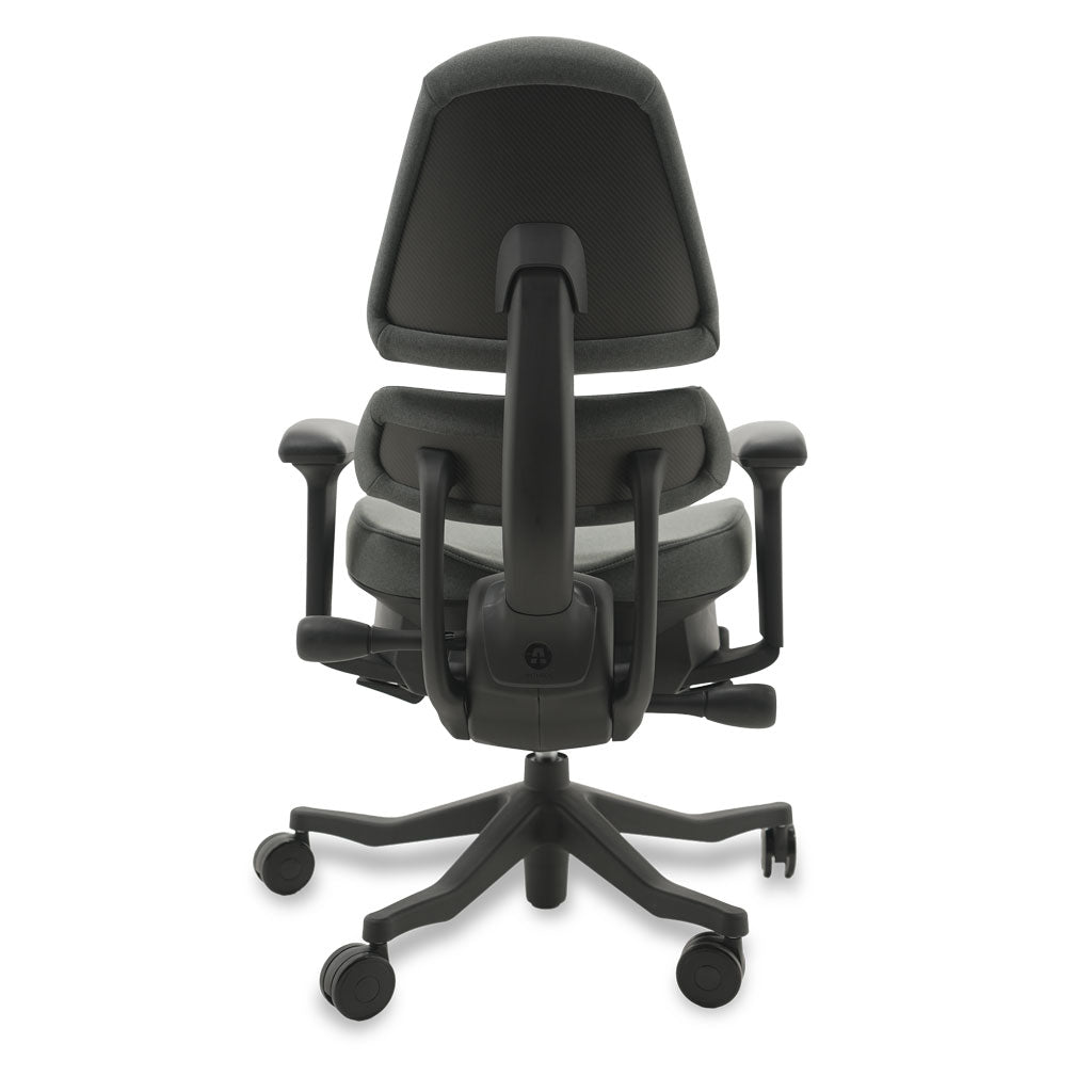 Black ergonomic chair on a white background