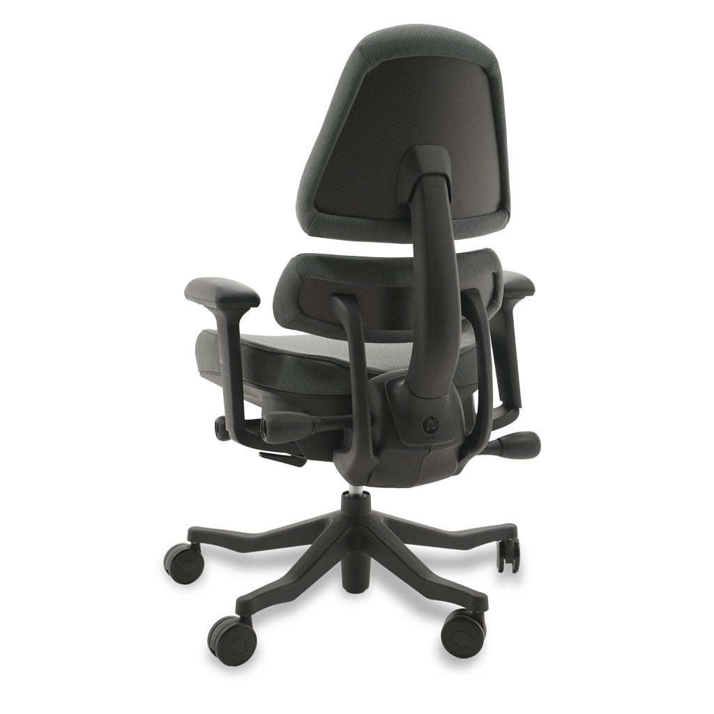 Black ergonomic chair on a white background