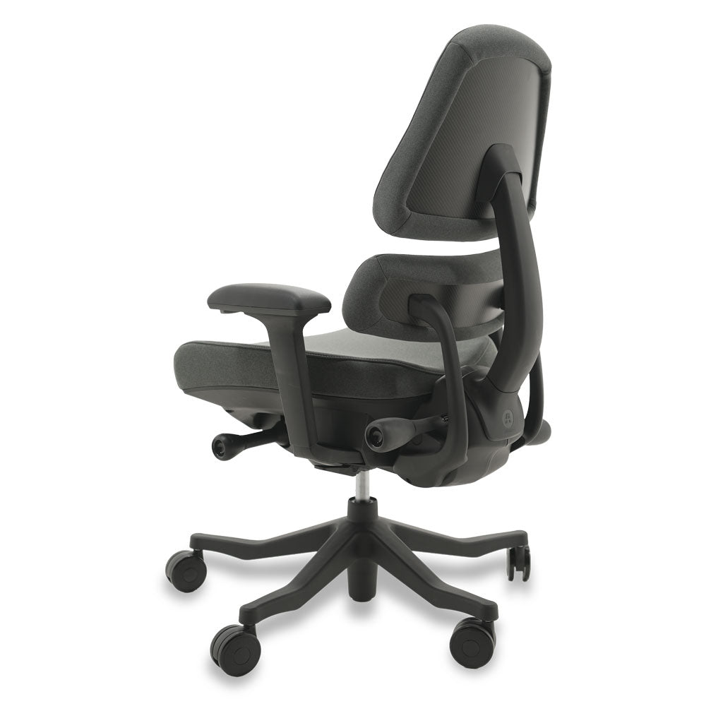 Black ergonomic chair on a white background