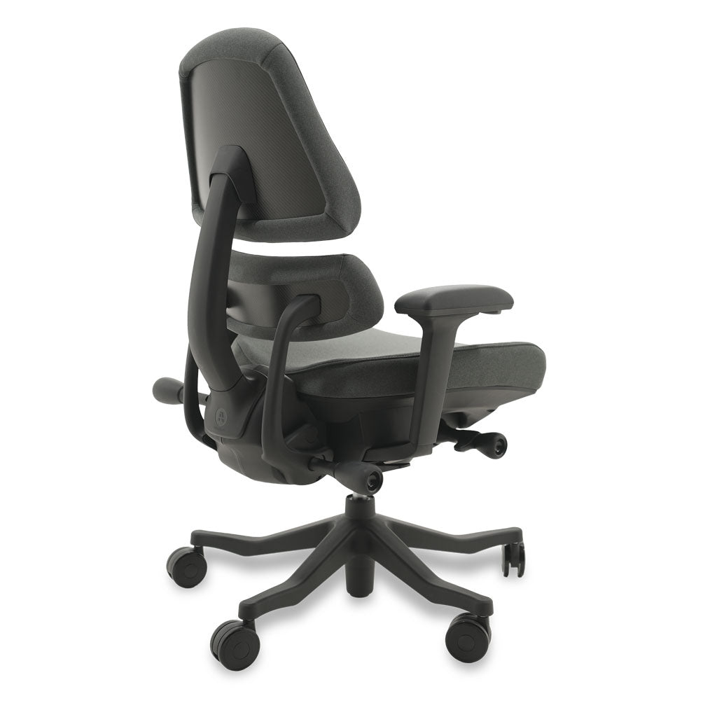 Black ergonomic chair on a white background