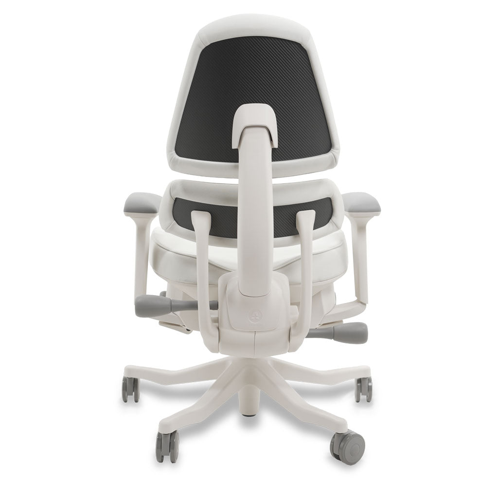 White ergonomic chair on a white background