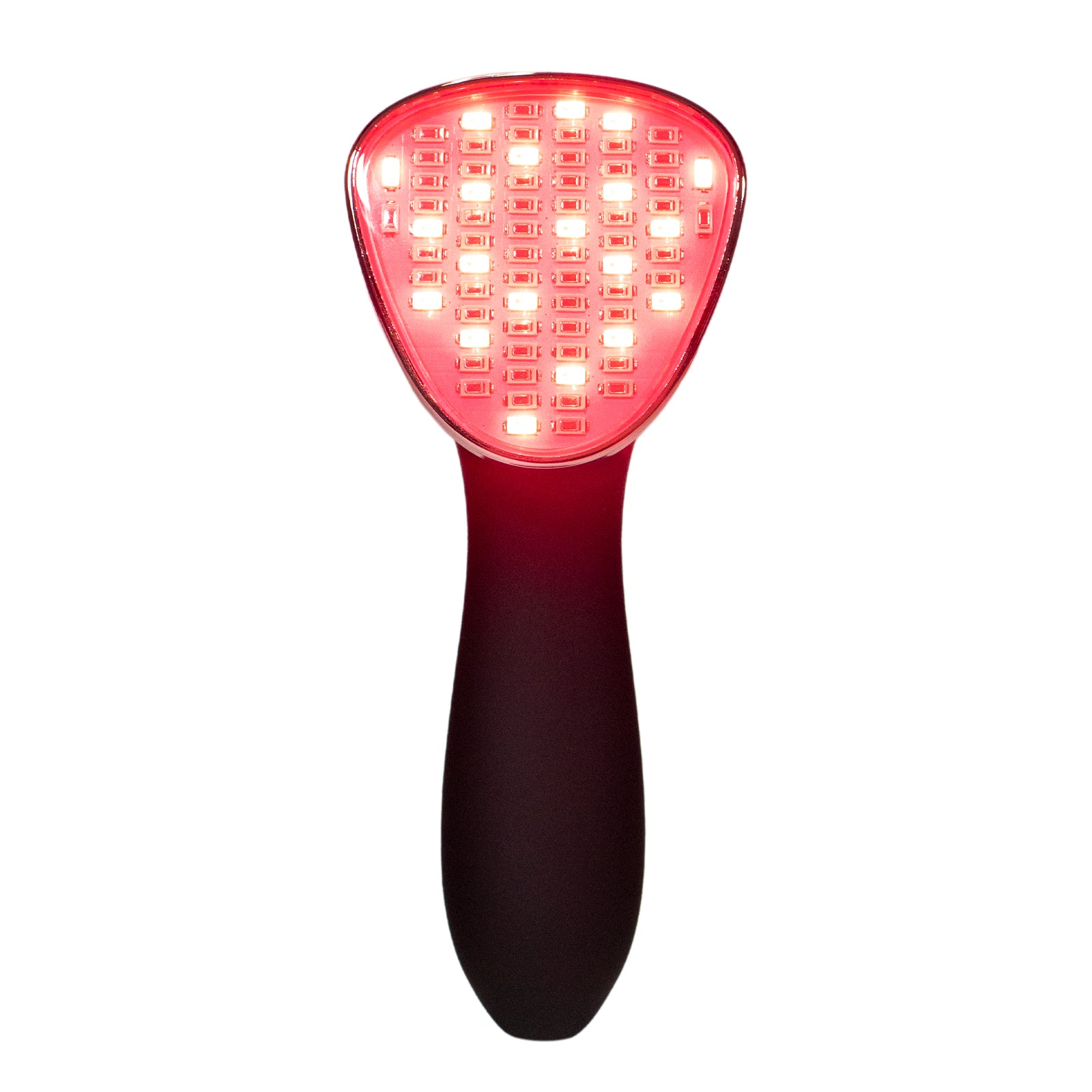 Red light therapy device on a white background