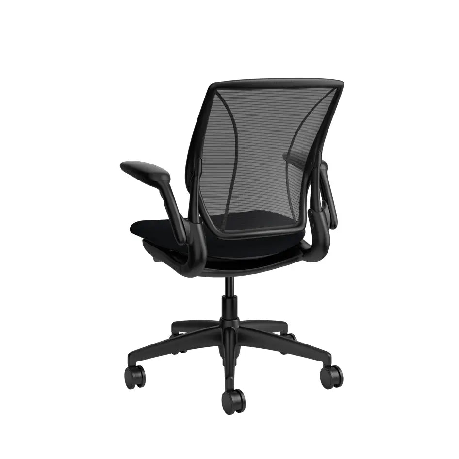 Diffrient World Chair in black back side view.
