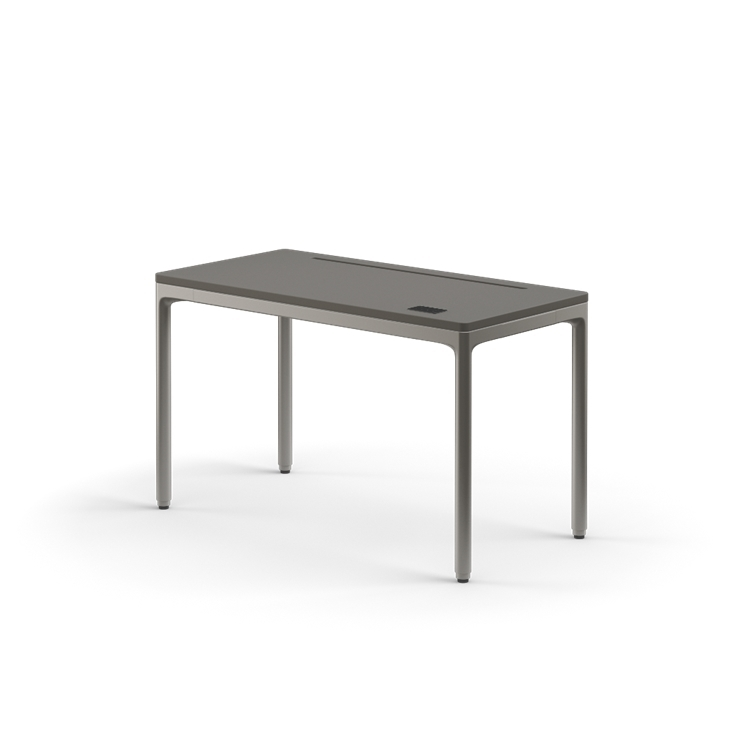 Gray rectangular table on a white background