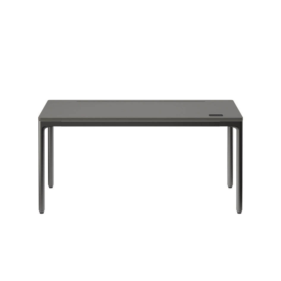 Black rectangular table on a white background