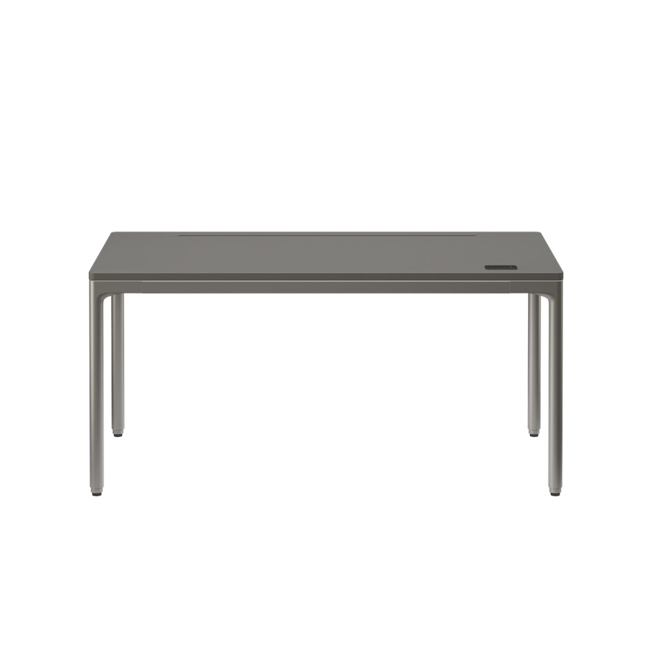 Black rectangular table on a white background