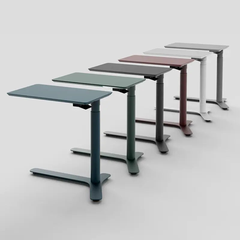 Float Mini Desk color line up from blue, green, slate, burgundy, white and silver.