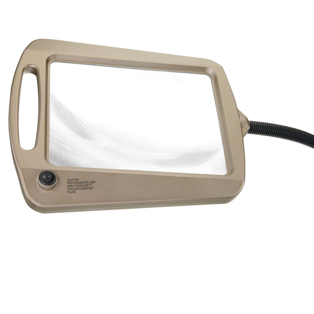 Bronze magnifying glass with a handle on a white background