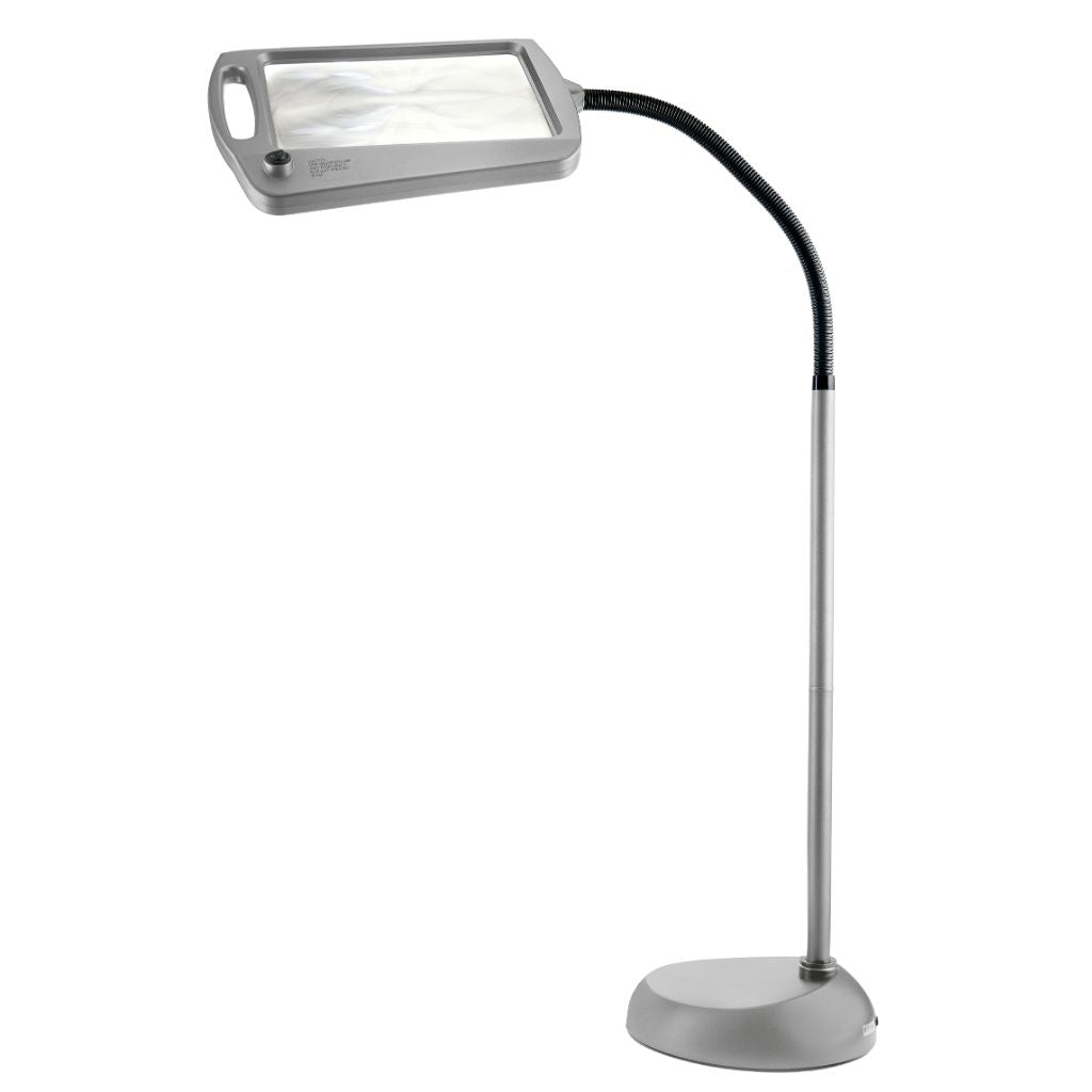 Magnifying lamp with flexible neck on a white background