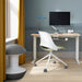 The Ballo Active Stool  infront of the eFloat standing desk. 