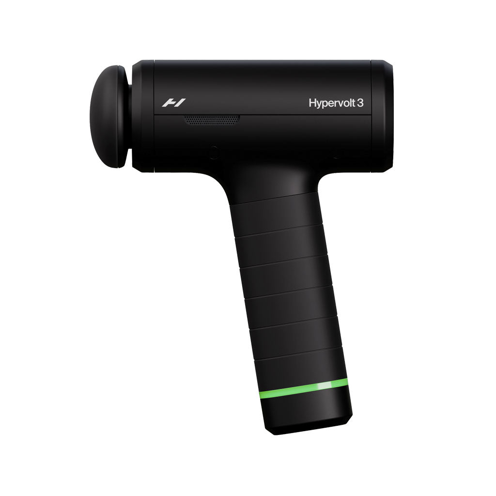 Black Hypervolt 3 massage gun on a white background