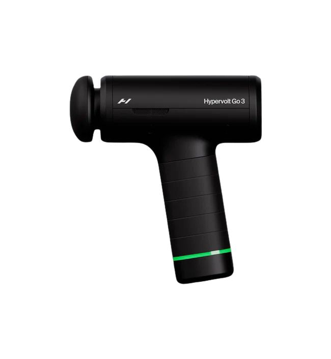 Black Hyperice Hypervolt Go 3 device on a white background