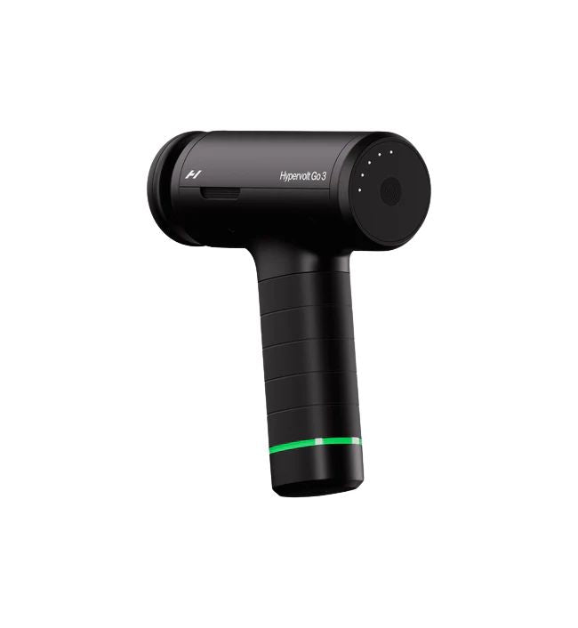 Black handheld device with 'Hypervolt' branding on a white background