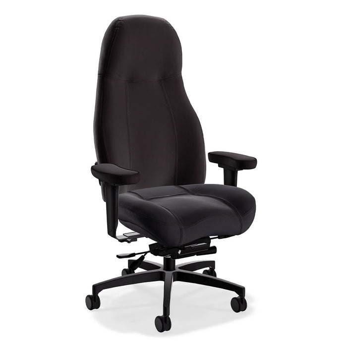 Big and Tall Black Leather Deep Cushion Desk Chair