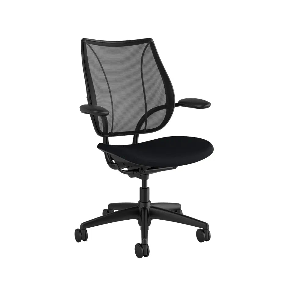 Liberty Task Chair in black against a white background.