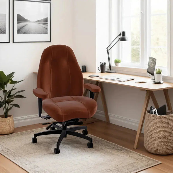 Mid Back Executive Office Chair in Tribeca Premium Leather